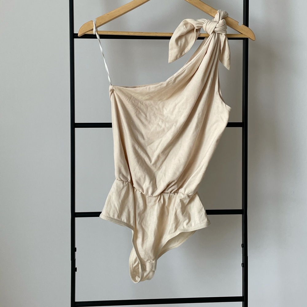 Nanushka one shoulder bodysuit top